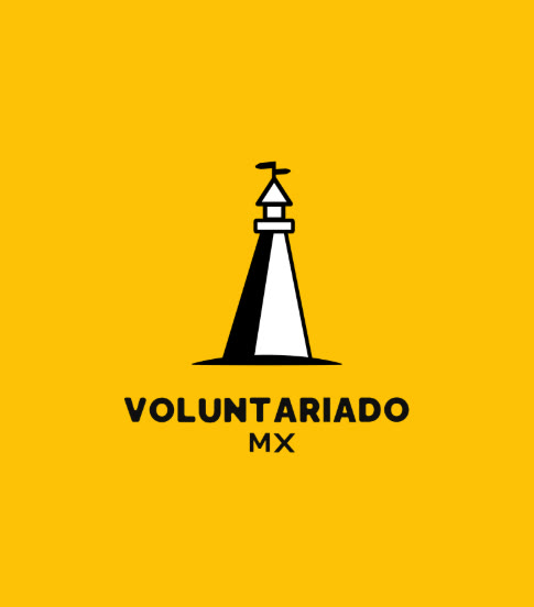 Logotipo de VoluntariadoMx: un faro sobre fondo amarillo